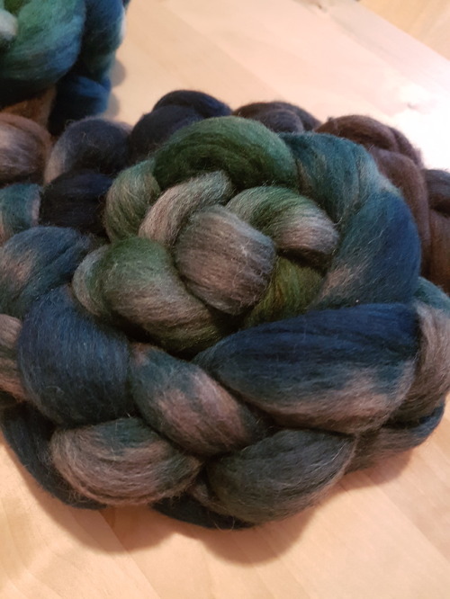 Trees, Moss and, Forest Streams. Same dye batch, but three different fibre blends. The could all be 