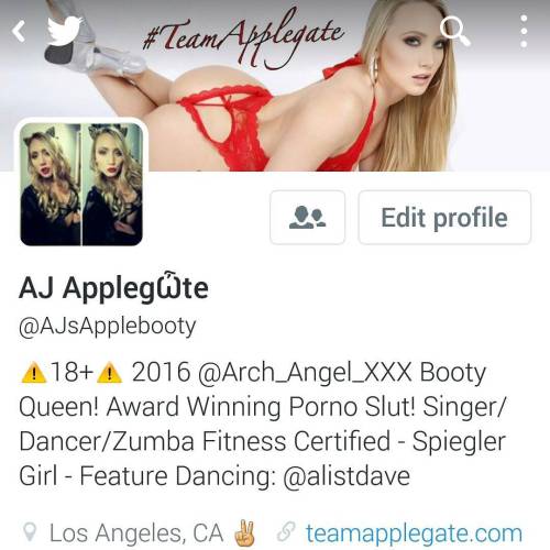 ajapplegatexxx: Hey guys!! Make sure your #following my new official twitter! AJsApplebooty My old a