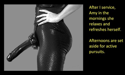 After I service, Amy in the mornings she relaxes and refreshes herself.Afternoons are set aside for active pursuits.