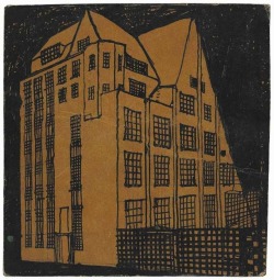 thunderstruck9:  Charles Rennie Mackintosh (British, 1868-1928), Sketch for a block of studios and flats for the Arts League of Service, Glebe Place, Chelsea. Pencil and bodycolour on board, 13.3 x 12.7 cm.