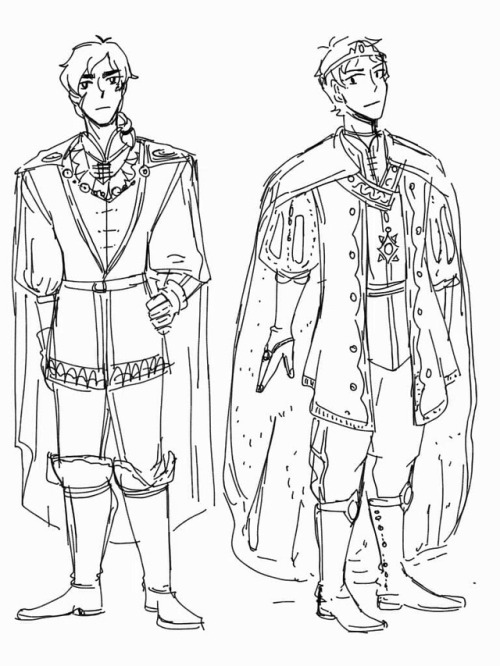 linipik: King/Knight AU Some of the outfits for this au-the first one they are around 15-the daily l