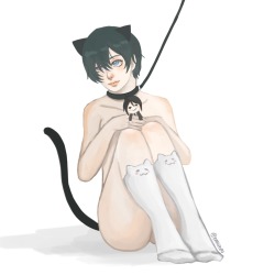 emiipopo:  ✨Neko Ciel wearing kitty socks! ✨