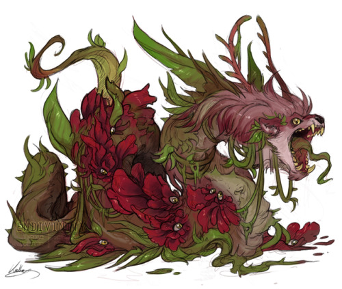 endivinity:Commission for @pudgykookaburra of his monstrous plant Imperial, Jubokko! 