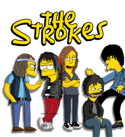 chubbyblancas:  The Strokes / Simpsons version guys, i really hate the damn watermark, but you know… some people steal these kind of things and blah blah blah lines are really fucked up but it was so hard to fix, sorryyyy it took me like 4 days lmao