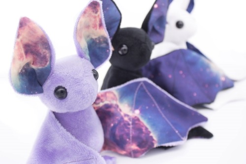 startorialist: sosuperawesome: Galaxy Plush Bats and Stickers, by BeeZeeArt Cuddly Cosmic Chiroptera