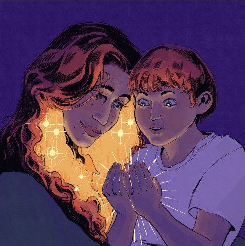 wellnoe: starchilde[id: a digital drawing of a young rachel grey and jean grey from x-men. rachel ha