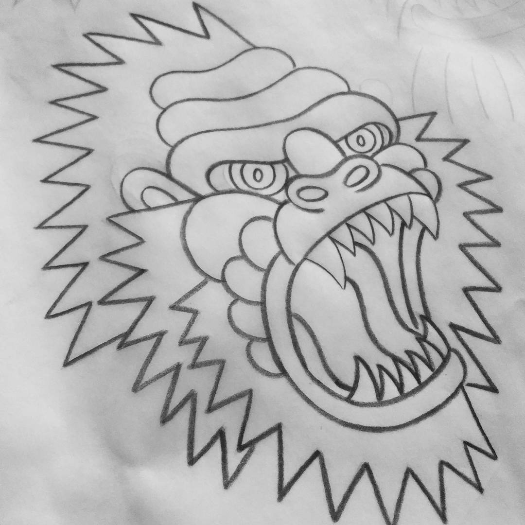 Traditional tattoos Gorilla head tattoo By shonlindauer  Traditional  style tattoo Head tattoos Traditional tattoo