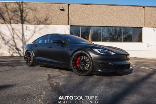 Crash diet. The team at Autocouture Motoring put DME Tuning’s Tesla Model S Plaid on a very ef