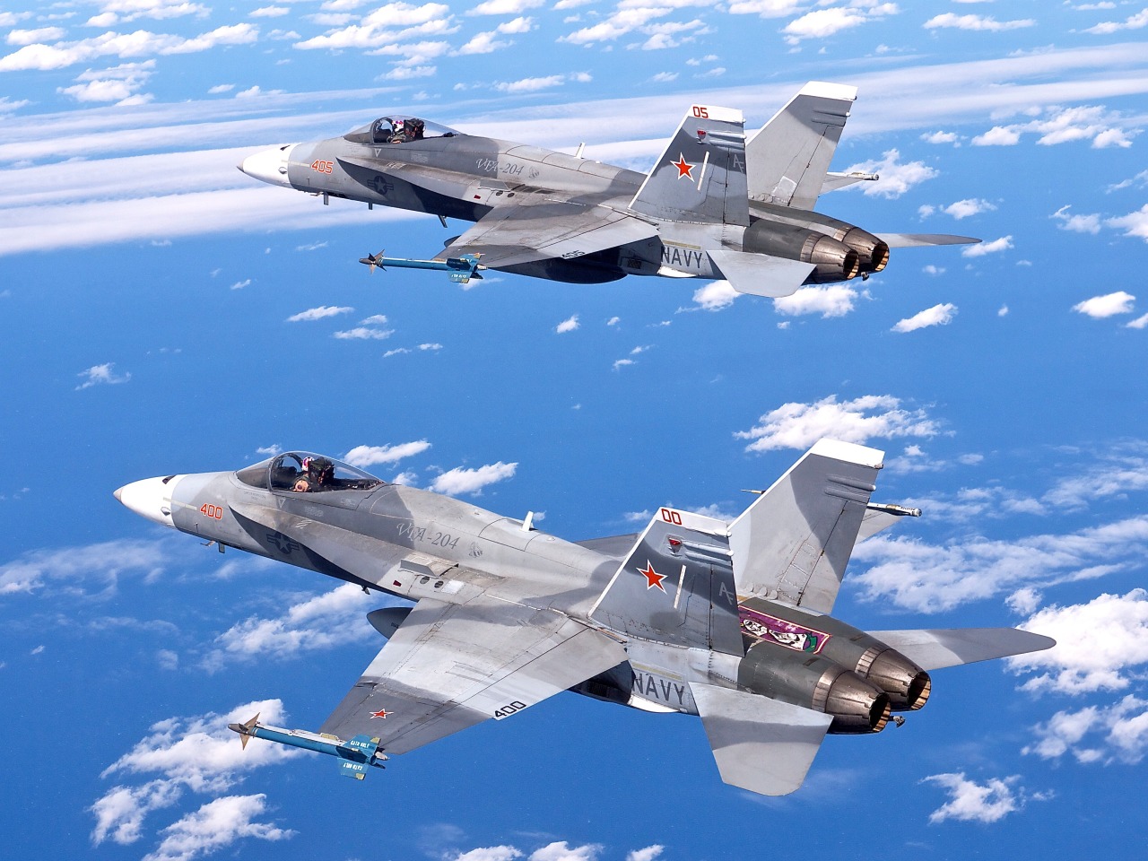 toocatsoriginals:  VFA-204 F/A-18A  “River Rattlers” in Adversary Paint Scheme