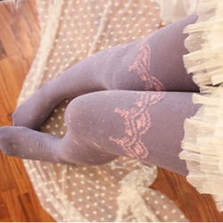 slimeous:  Bowknot lace tights ว.99 