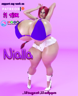 supertitoblog:   Thank you guys for your support. This is the set for February of @master-erasis OC Nialla Nialla was always a fun character to mess with, I just had to use her for  this month Patreon pack. She has one of the biggest boobs and has those