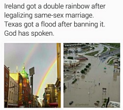 werewolfmind:  NO.No.I don’t give a damn what your belief is. You have no right.People have died. A woman I know LOST HER HUSBAND TO THE FLOODS. I am away from home, worried about my parents and pets because if the waters rise, they don’t have anywhere