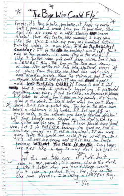 Post-Hardcore-And-Cookies:  The Piece Of Paper Vic Wrote The Boy Who Could Fly (Southern Constellations)This