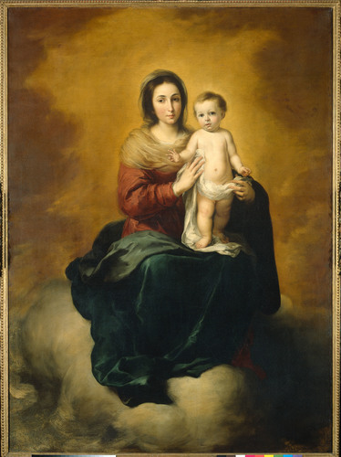 bartolome-esteban-murillo: Madonna in the Clouds, 1660, Bartolome Esteban MurilloMedium: oil,canvas