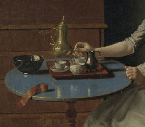 A Dutch Girl at Breakfast (detail) by Jean-Etienne Liotard (1702-1789)oil on canvas, c.1756