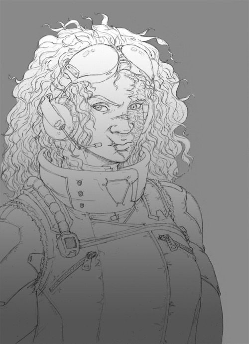 Random lancer pilot scribblings. Borrowed the leg design from a prevoius drawing.