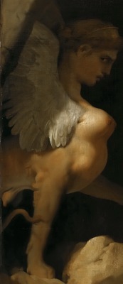 drakontomalloi:  Jean-Auguste-Dominique Ingres - Oedipus and the Sphinx, detail. 1808 