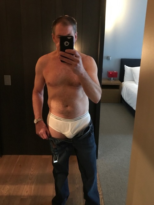 briefs6335:  Hotel room dressing. Had to be white briefs for tighty whitie Tuesday.