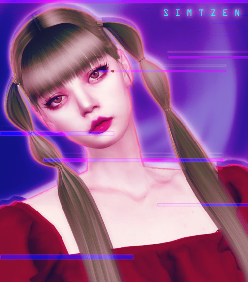 Download Sims 4 CC : Lalisa Love Me Hairstyle 017 ✧CC Information✧⇣⇣⇣⇣⇣New mesh96 SwatchesAll LODs a