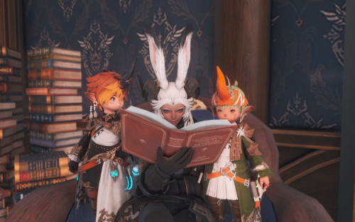 Why yes I do read story books to our FC’s lalafells because they are my babies and I love them