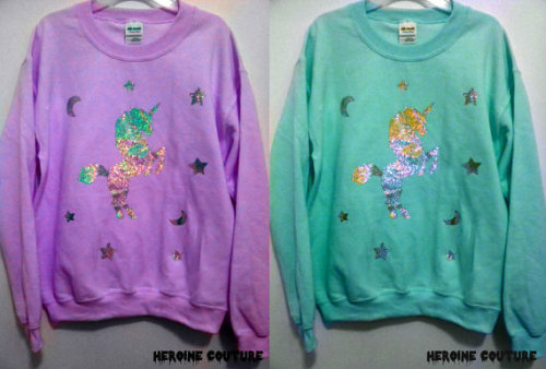 thunder-bunny:  Holographic Unicorn Sweater $49.40