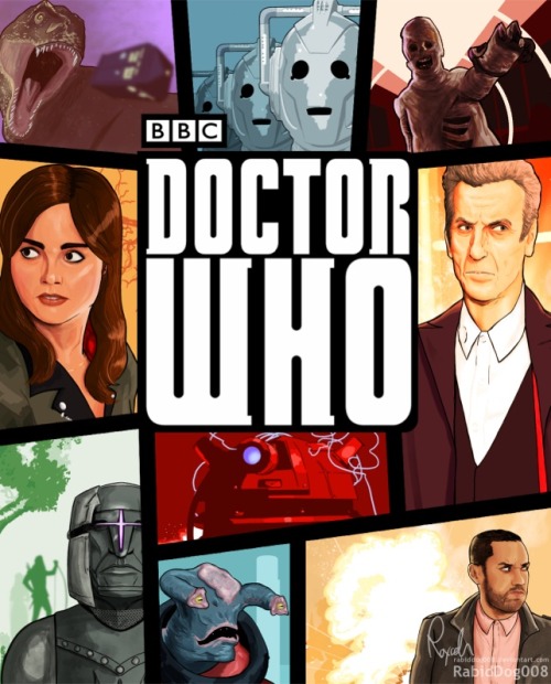 doctorwho:  rabiddog008:  Doctor Who - Series VIII by RabidDog008 At last, my tribute to the current series of Doctor Who. Absolutely loved it. Yes, I did draw this. I spent many hours over the last few days on it and am fairly pleased with it.    We