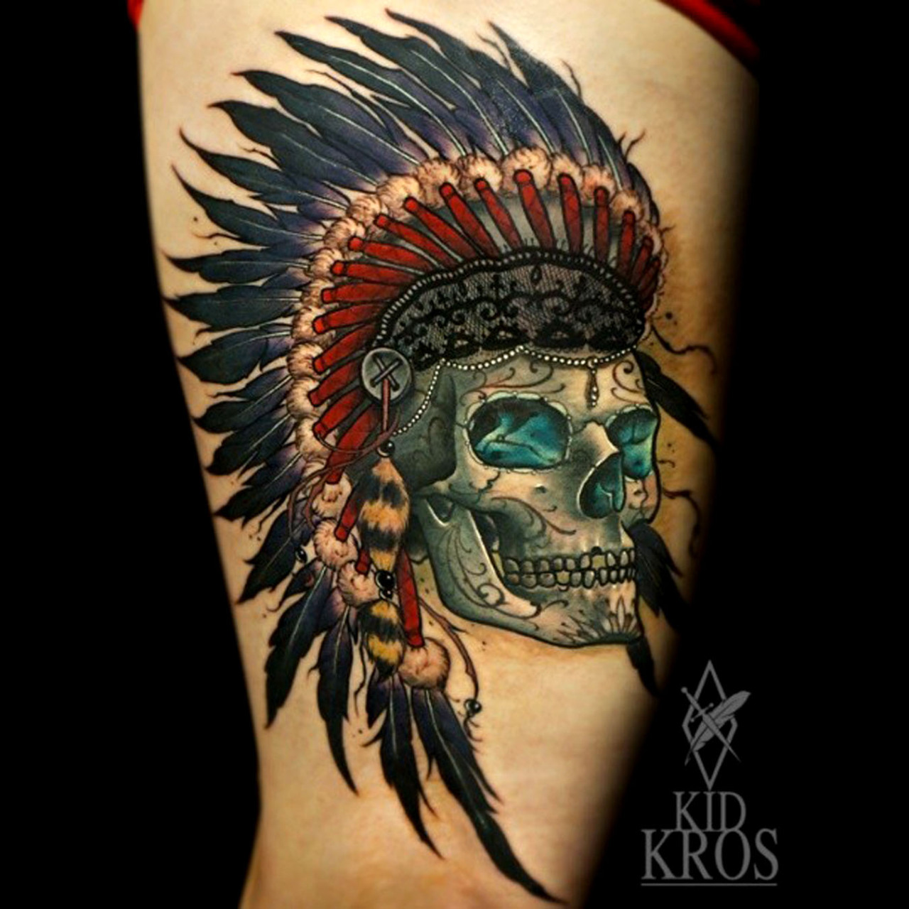 thievinggenius:  Tattoo done by Kid Kros. @kidkros
