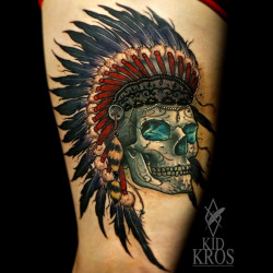 thievinggenius:  Tattoo done by Kid Kros.