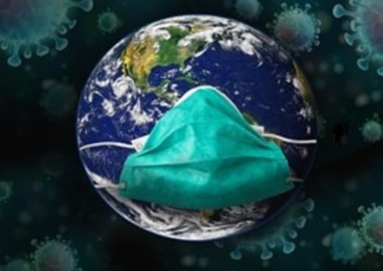 Image of the Earth with a mask on