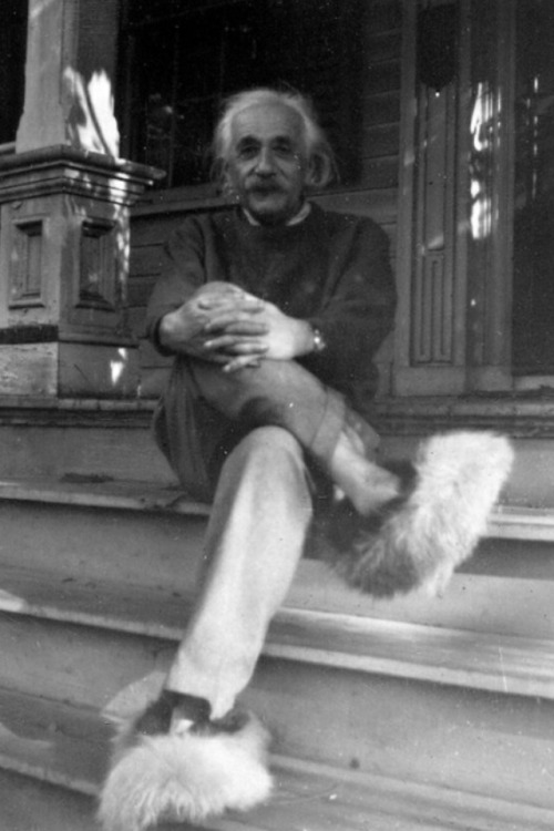 Albert Einstein and his favourite shoes.