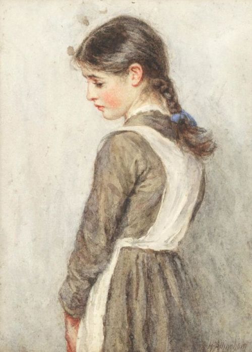 pintoras:Helen Allingham (English, 1848 - 1926): Portrait of a young girl (via Bonhams)