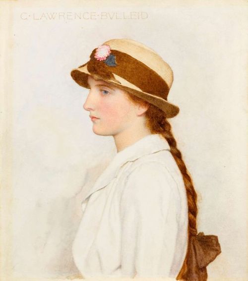 Study of a Young Girl in Straw Hat. George Lawrence Bulleid 