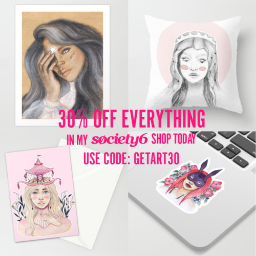 artslo: Guys, I have good news! Today you can get 30% off everything in my Society6 shop.  Promo: 30