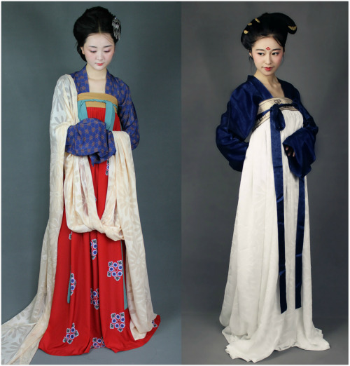 Traditional Chinese clothes, hanfu.  Types: 1~8 is Ruqun(襦裙), tang dynasty style; 8~16 is Beizi(褙子),