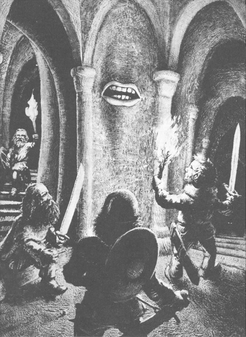 manyworldspress:Game night! David A. Trampier, “Magic Mouth.” Illustration for AD&D 1st Edition 