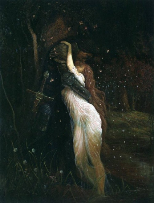 missveils:Mihaly von Zichy - Romantic Encounter //  Marc Fishman - La Belle Dame Sans Merci