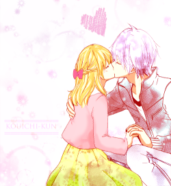  Hiyori & Yuushin kiss once again ;