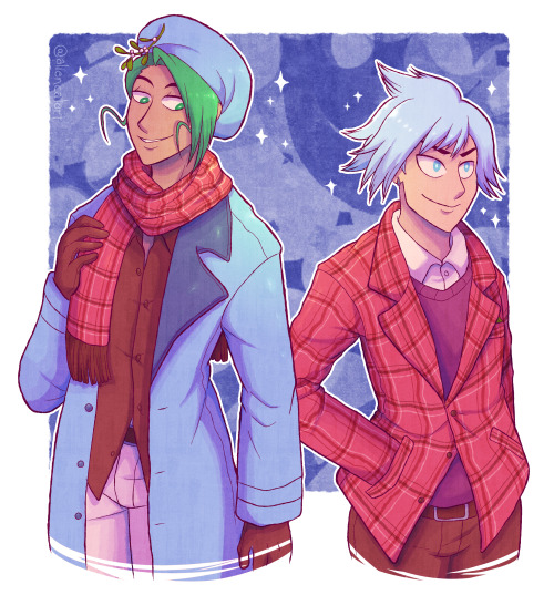 wallace’s choice of festive apparel vs. steven’s choice ☃️