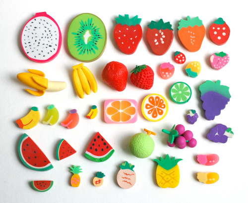 mewnette:  update on my fruit erasers collection 