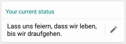 whatsapp-status:  Mein Status. :)