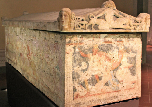 archaeopassion:The Sarcophagus of the Amazons, third quarter of the 4th century BC. Museo Archeologi