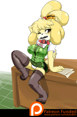 kandlin:Patreon Poll girl for September; Isabelle from Animal Crossing. 