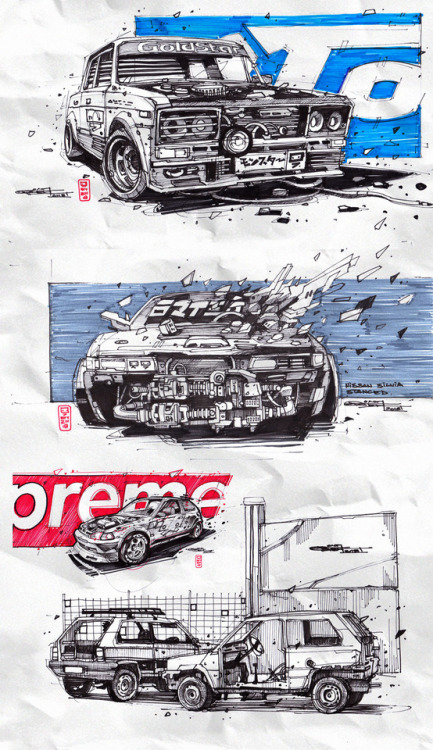 motloch: Cars sketches and drawings.
