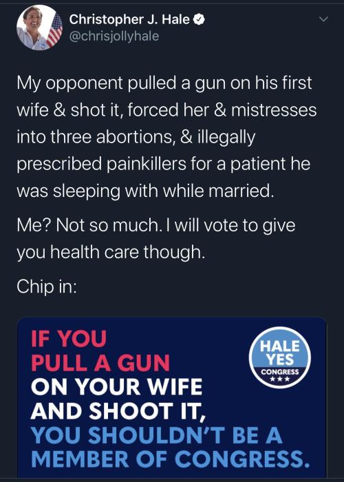 menfenced:  mysharona1987:  yourdadsghoulfriend:  melanin-monrow:  Also this     same energy  I have questions. So, so many questions.    I don’t know if this will answer ALL of your questions buuuuut… Chris Hale is running for the 4th Congress District