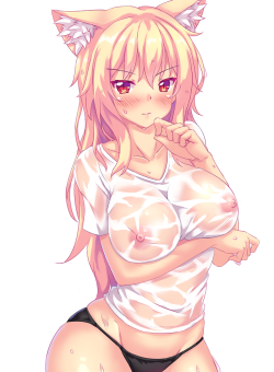 nottykittytiffy:  Wet neko!! &gt;///////////&lt;