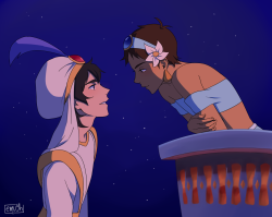 emuyh-art:  then thEY KISS It’s thanks to fuwa’s klance/aladdin au that’s got me weak in the knees. do not repost w/o permission 