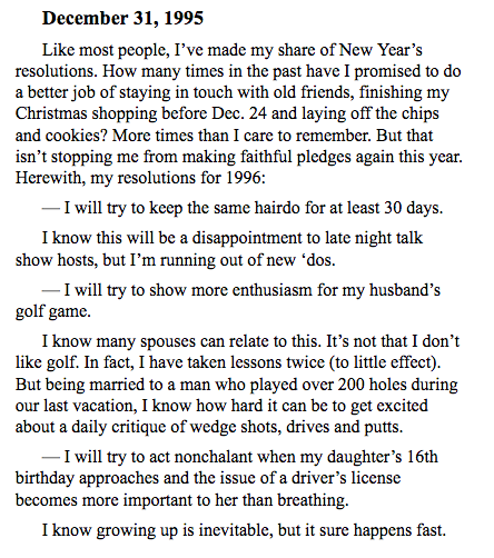 itshillaryrodamn: Hillary’s 1996 New Year’s resolutions