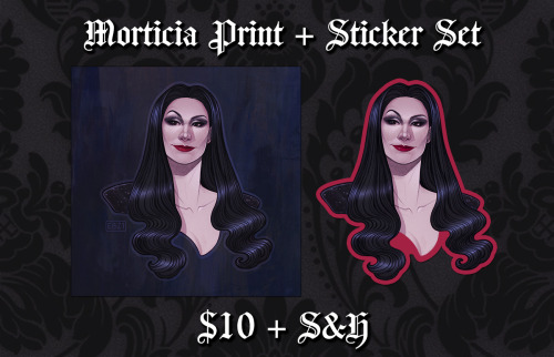 ✨ Morticia Addams Print + Sticker Set ✨No tricks, only treats! The Morticia Addams Print + Sticker s