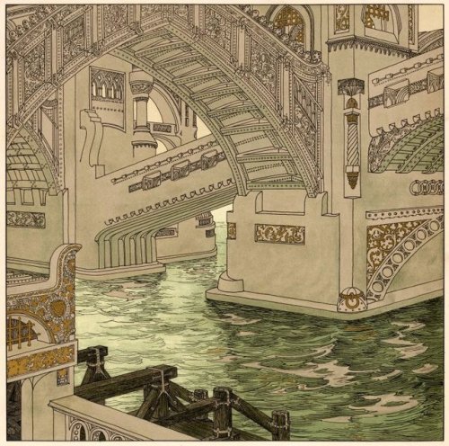 The BridgeIllustration from  Die Bucher der Chronika der drei Schwestern (The Book of Chronicle