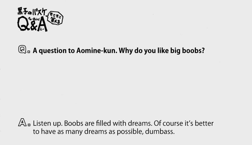 tenimuhou:  Ladies and Gentlemen, words of wisdom from Aomine Daiki. 